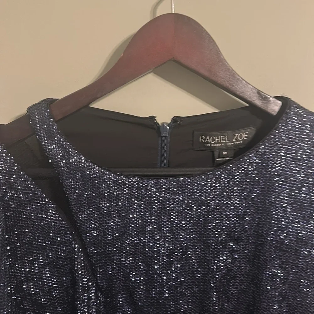 Rachel Zoe Juliette cut out mesh sequined mini dress 10 navy